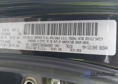 2017 Ram 1500 Big Horn 4X4 6'4 Box from USA, damaged, VIN 1C6RR7GT8HS644942